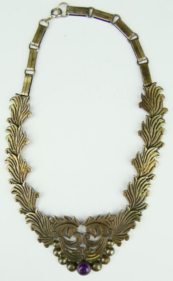 VINTAGE MEXICAN STERLING SILVER AMETHYST NECKLACE (1 of 7)
