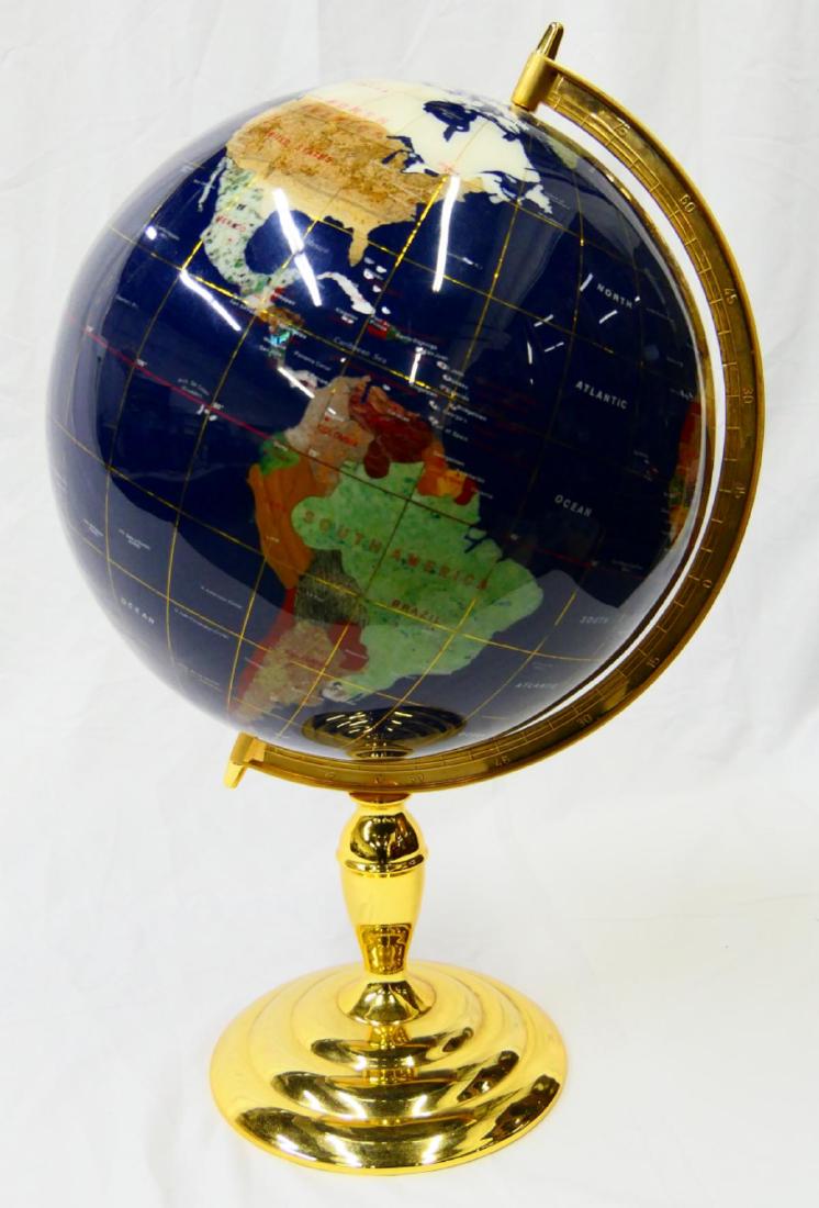 MULTI GENUINE STONE INLAID GLOBE