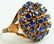 14K ROSE GOLD BLUE SAPPHIRE DOME RING Sz 6.75