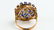 14K ROSE GOLD BLUE SAPPHIRE DOME RING Sz 6.75 - 3