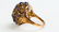 14K ROSE GOLD BLUE SAPPHIRE DOME RING Sz 6.75 - 4