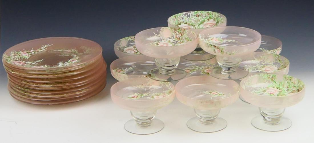 22pcs DOROTHY THORPE HAND PAINTED ROSE PLATE BOWLS (1 of 8)