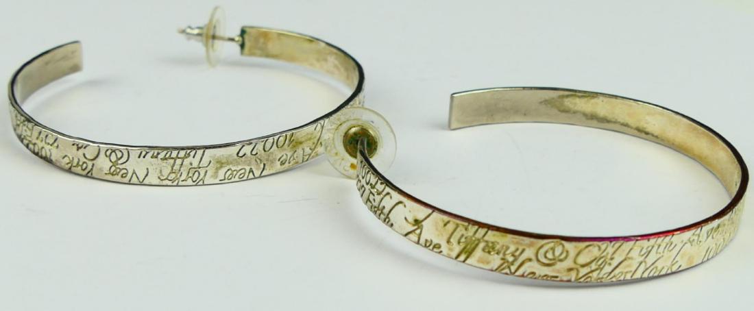 1997 TIFFANY STERLING 5th AVENUE HOOP EARRINGS (1 of 4)