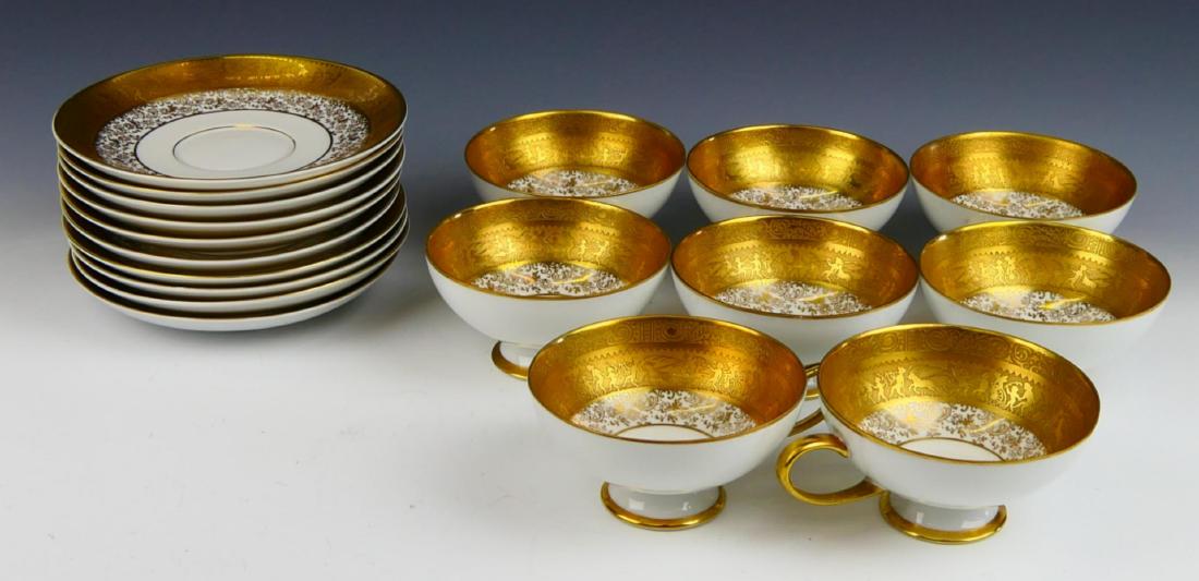 18pc VINTAGE BAVARIAN PORCELAIN TEACUPS & SAUCERS (1 of 7)