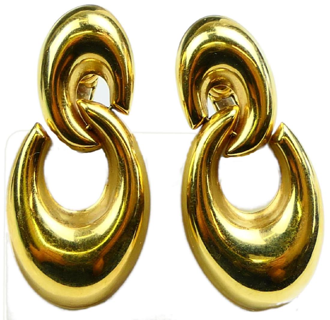 ALINE BASSANI 14KT Y.GOLD LG. THICK HOOP EARRINGS (1 of 5)