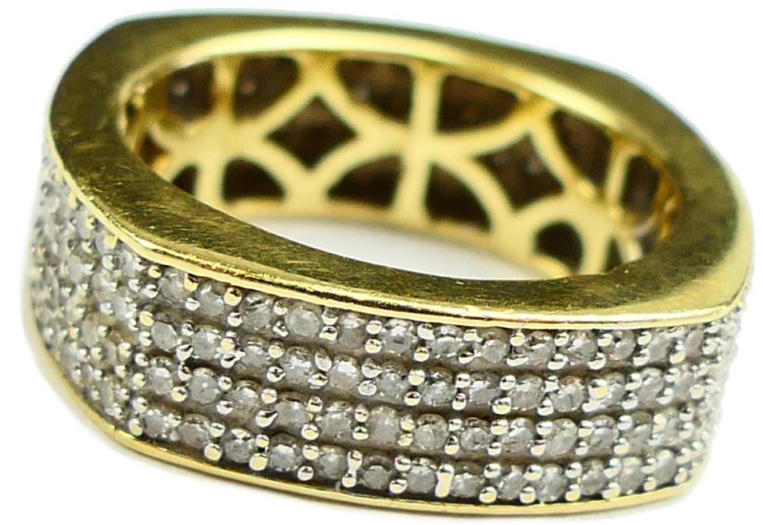 SJD 14K Y GOLD PAVE DIAMON SQUARE INFINITY RING (1 of 7)