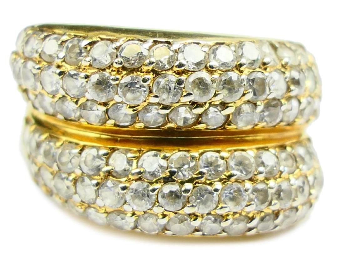 14K YELLOW GOLD 2.15CT DIAMOND OVERLAPPING RING (1 of 8)