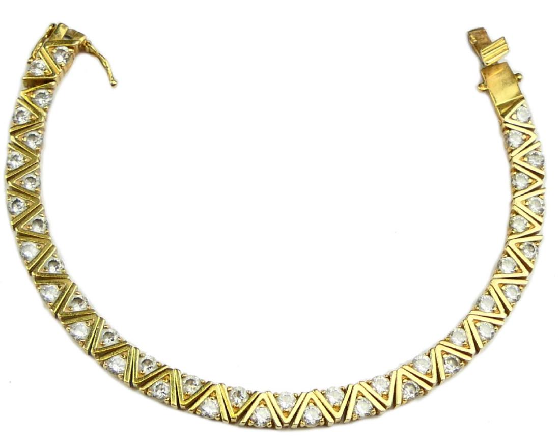 14K GOLD 4CT DIAMOND "V" LINK TENNIS BRACELET (1 of 11)
