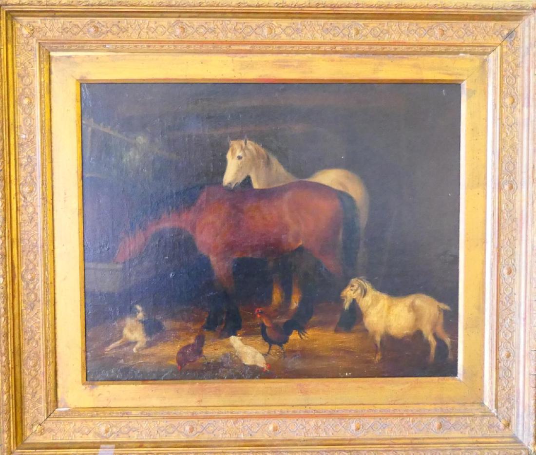 19th CENTURY ENGLISH SCHOOL HORSE OIL PAINTING (1 of 4)
