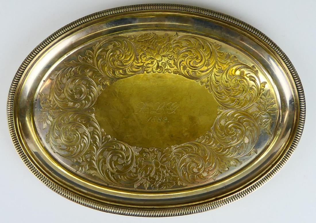 1882 TIFFANY & CO ENGLISH SILVERPLATE FOOTED TRAY (1 of 5)