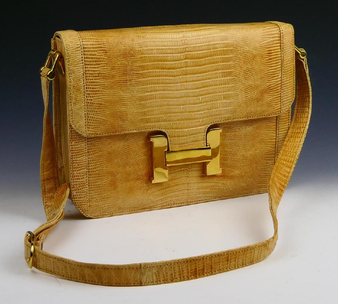 HERMES GENUINE SNAKE LEATHER SHOULDER BAG PURSE