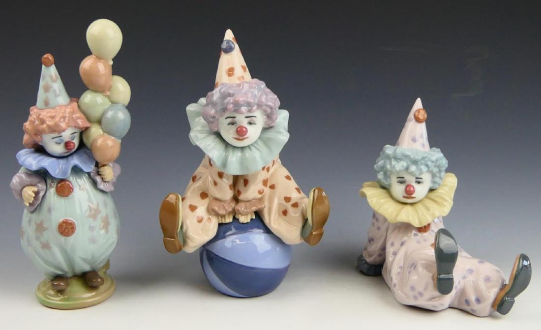 3 LLADRO PORCELAIN FIGURINES OF CLOWNS (1 of 5)