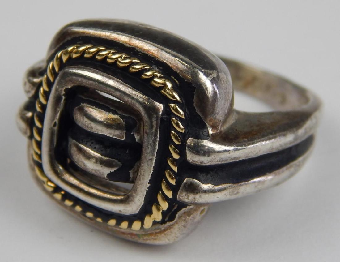 TIFFANY & CO STERLING & 18K BUCKLE RING Sz 7.75 (1 of 5)