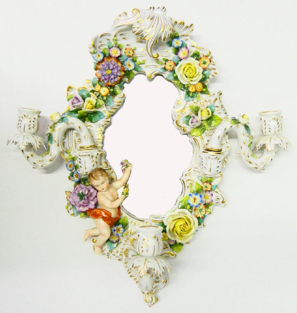 CONTINENTAL 3 ARM CANDLE HOLDER WALL MIRROR (1 of 10)