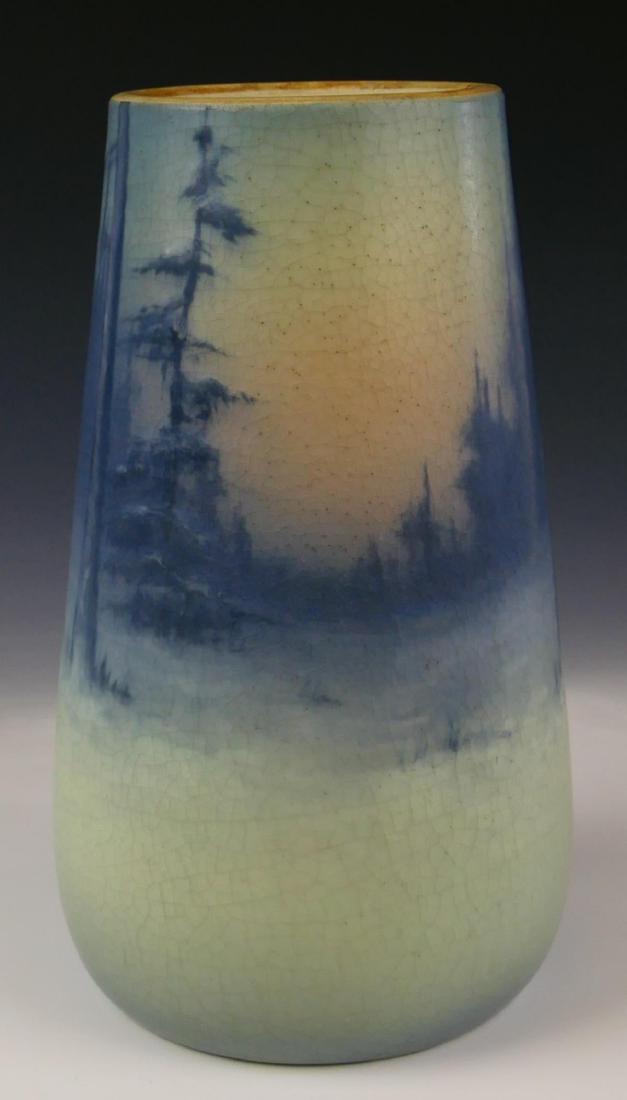 1913 ROOKWOOD VELLUM GLAZE POTTERY LANDSCAPE VASE (1 of 4)
