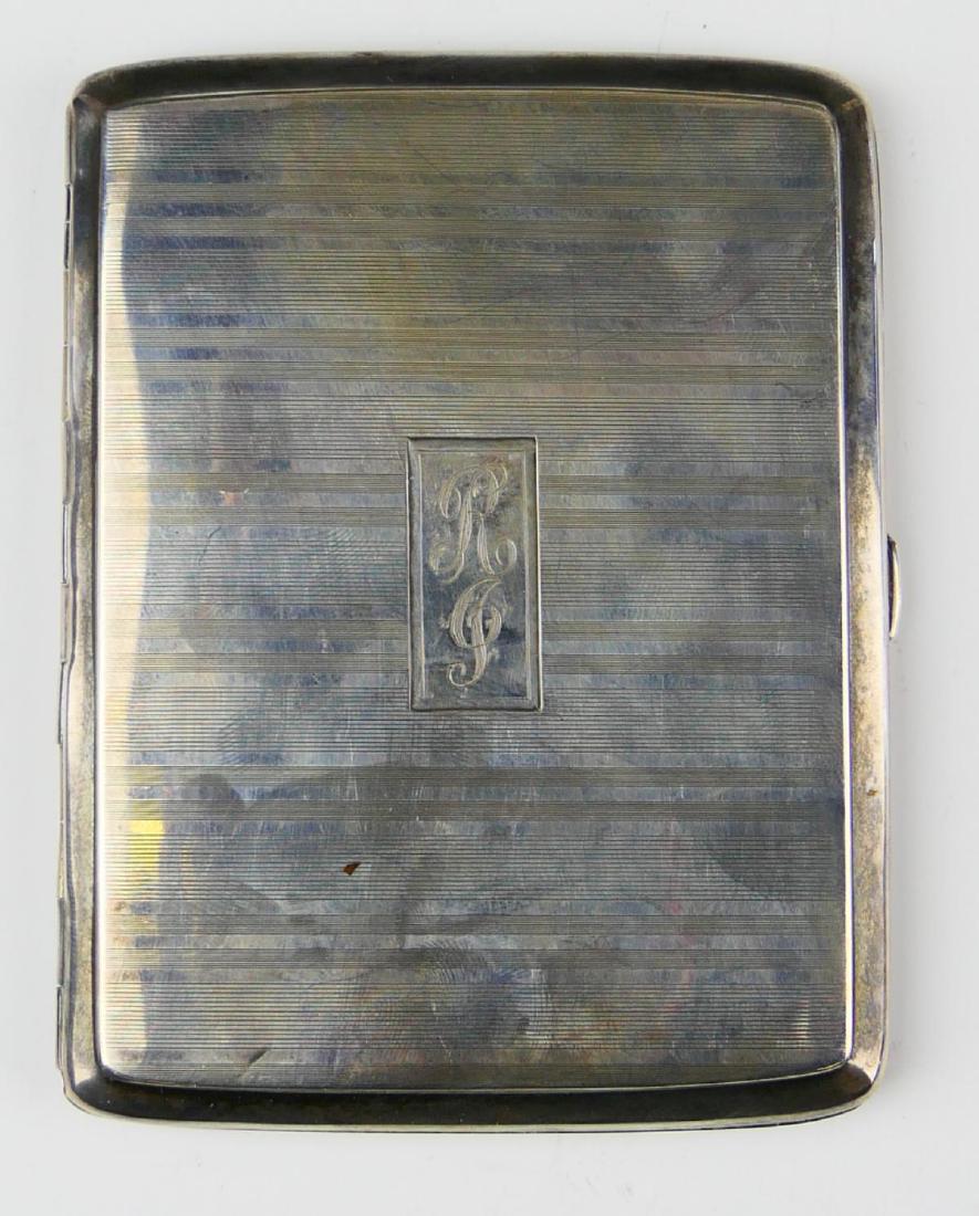 ANTIQUE  STERLING SILVER HINGED CIGARETTE CASE (1 of 7)