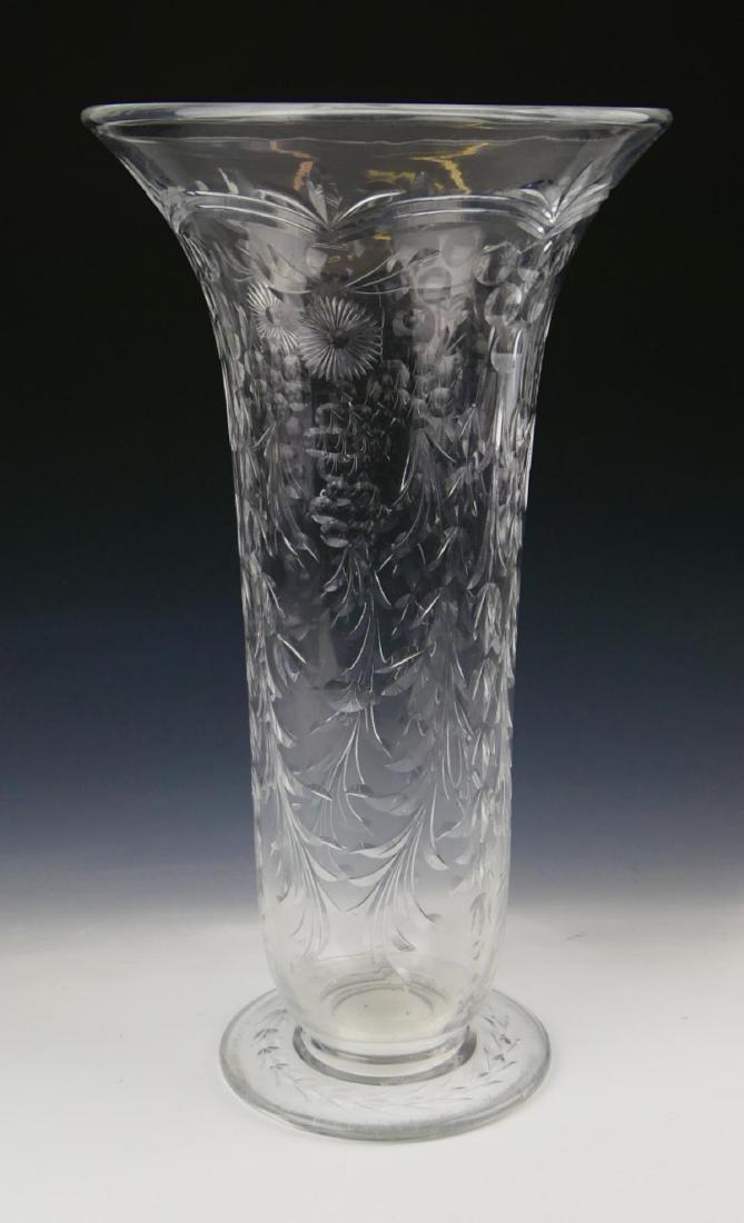 LARGE 14" WEBB & CORBETT CUT CRYSTAL VASE (1 of 4)