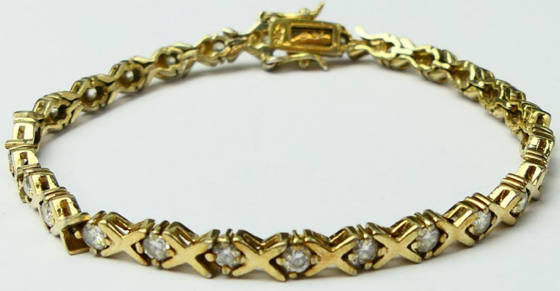 STERLING 3.25CT CZ "X&O" VERMEIL TENNIS BRACELET (1 of 4)