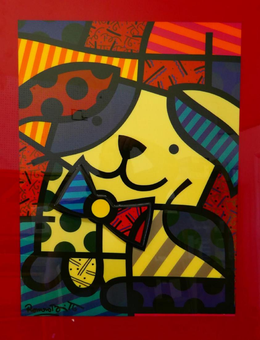 ROMERO BRITTO (USA b1963) 3-D LACQUER DOG WORK (1 of 4)