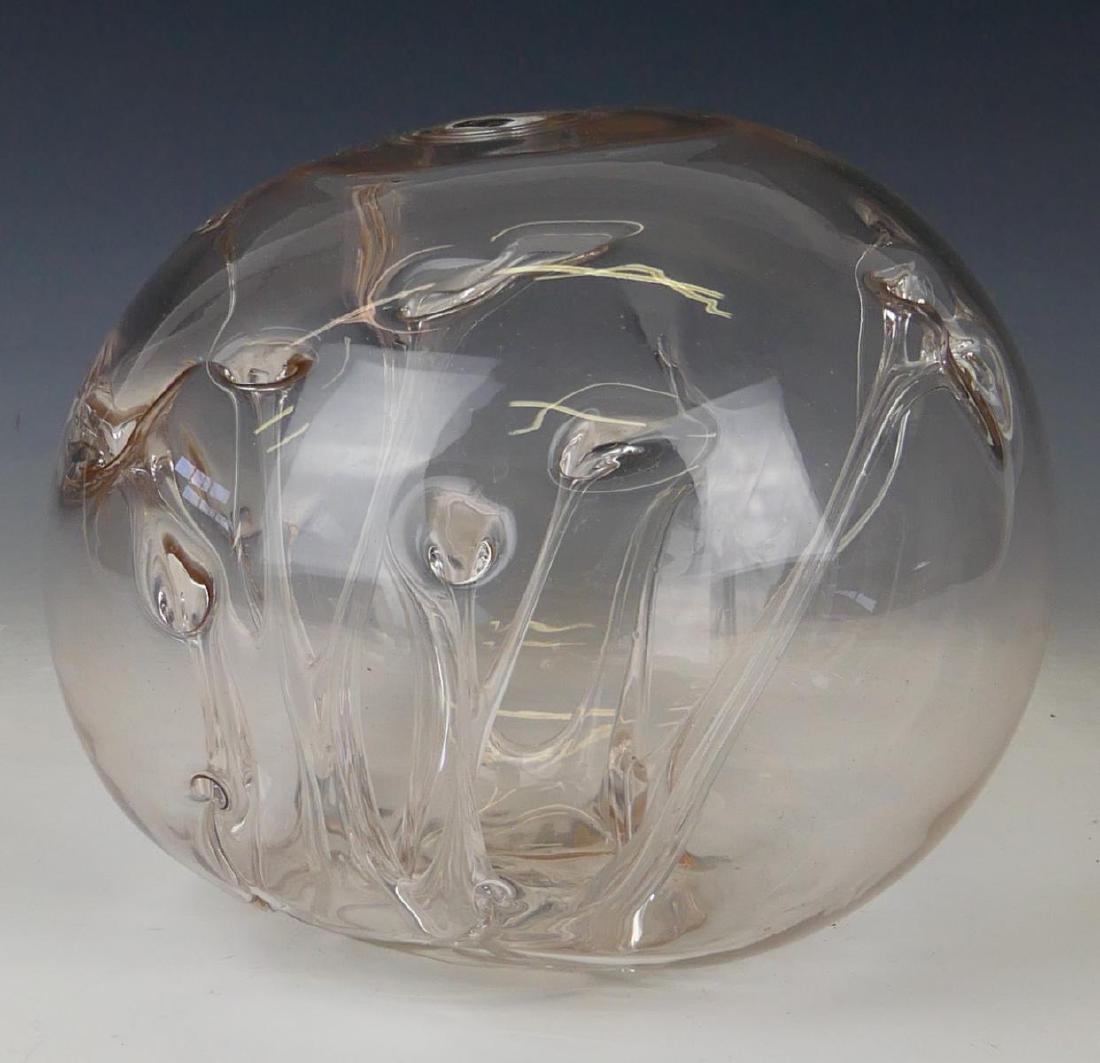 PETER BRAMHALL (USA, b 1942) CLEAR GLASS ORB VASE (1 of 3)