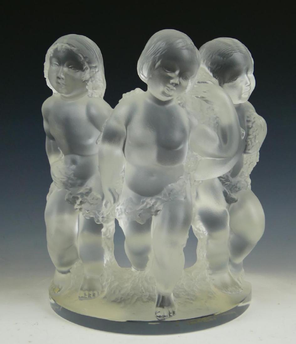 LALIQUE LUXEMBOURG THREE CHERUBS GROUP SCULPTURE (1 of 6)