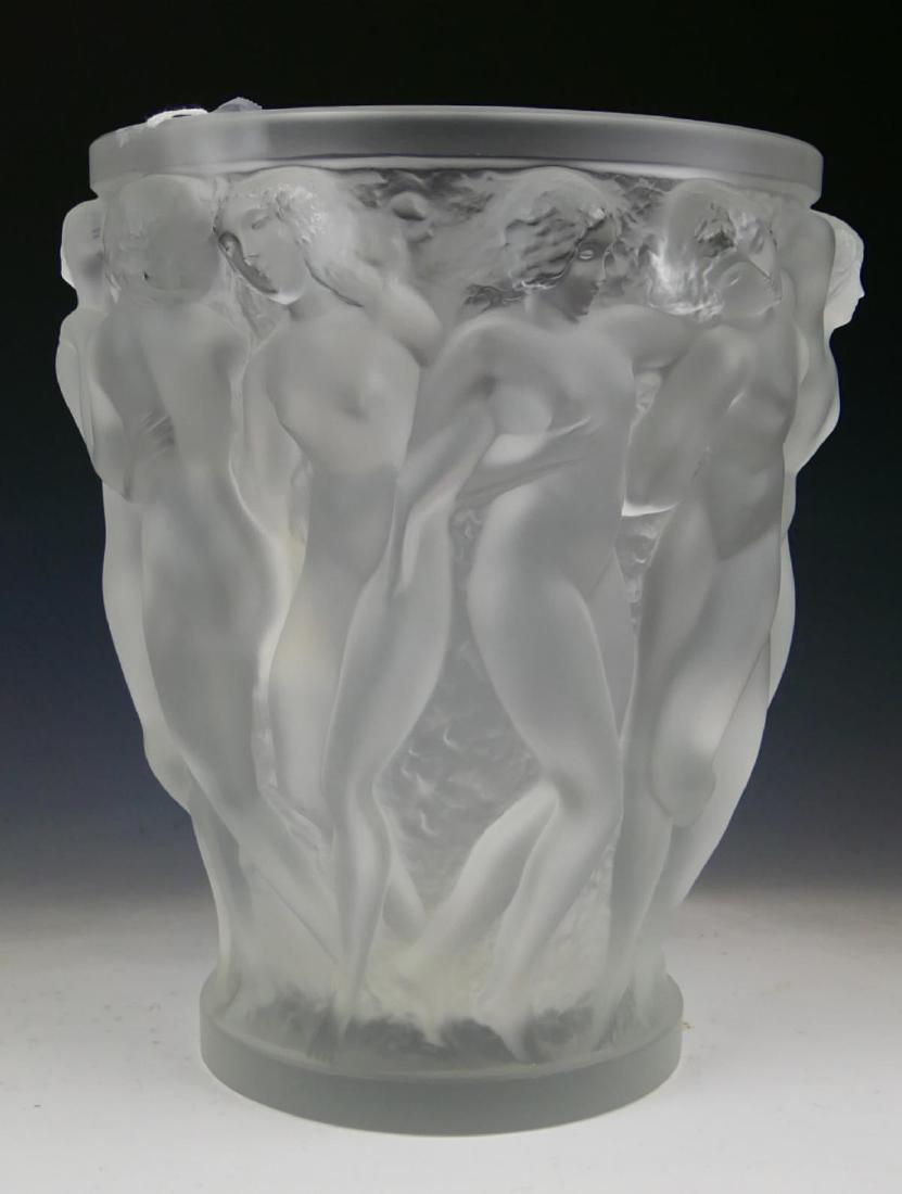 LALIQUE FRANCE "BACCHANTES" CRYSTAL VASE (1 of 3)