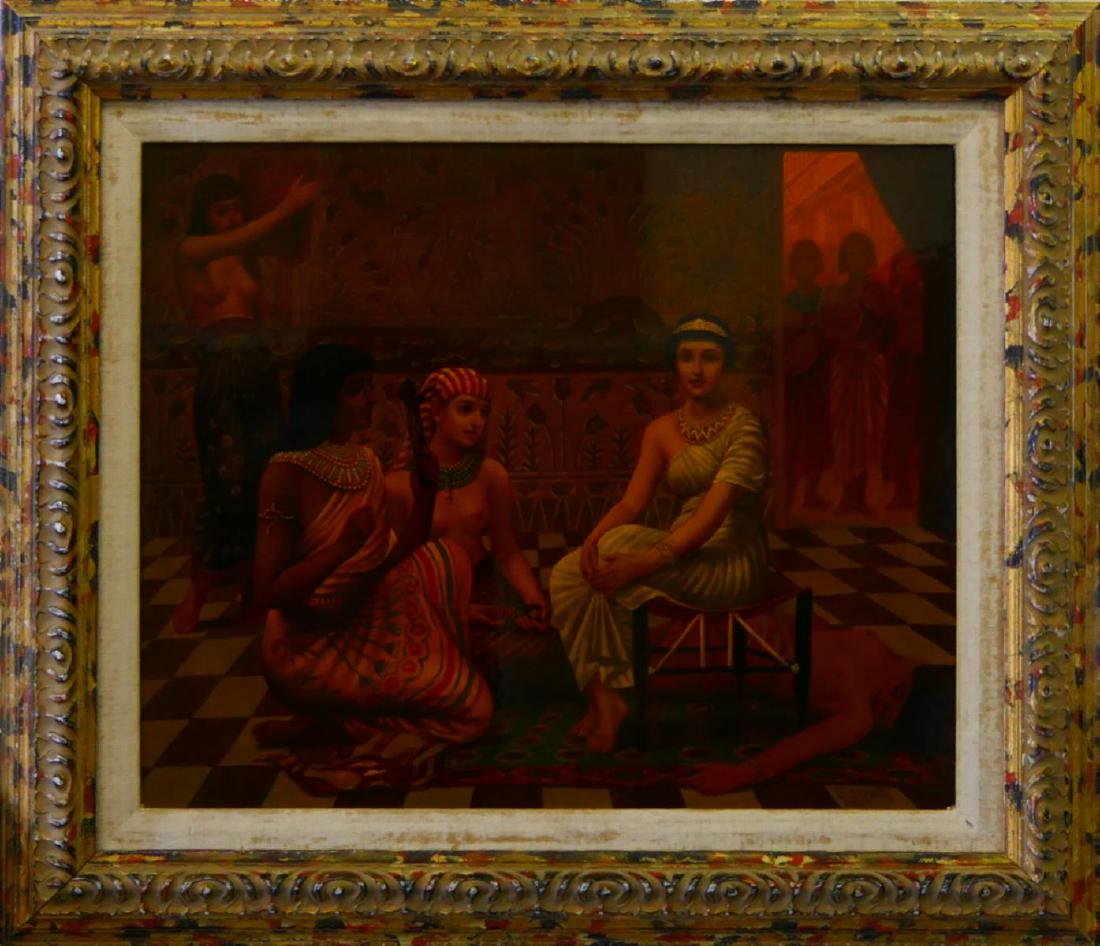 EDWIN LONG (UK 1829-1891) OIL ON CERAMIC (1 of 4)