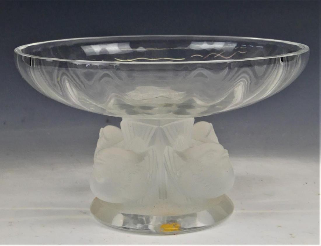 LALIQUE FRANCE CRYTSAL "NOGENT" COMPOTE (1 of 4)
