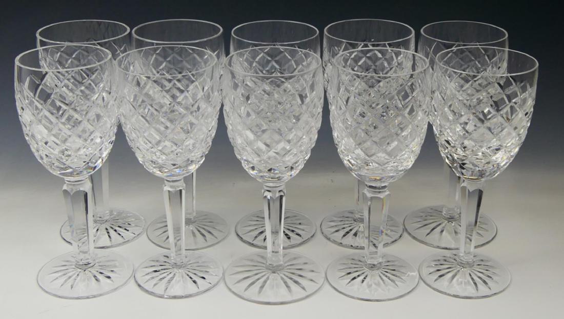 (10) WATERFORD "ALANA" CRYSTAL WINE GLASSES: (10) WATERFORD "ALANA" CRYSTAL WINE GLASSES, each measures 6 1/2" height.