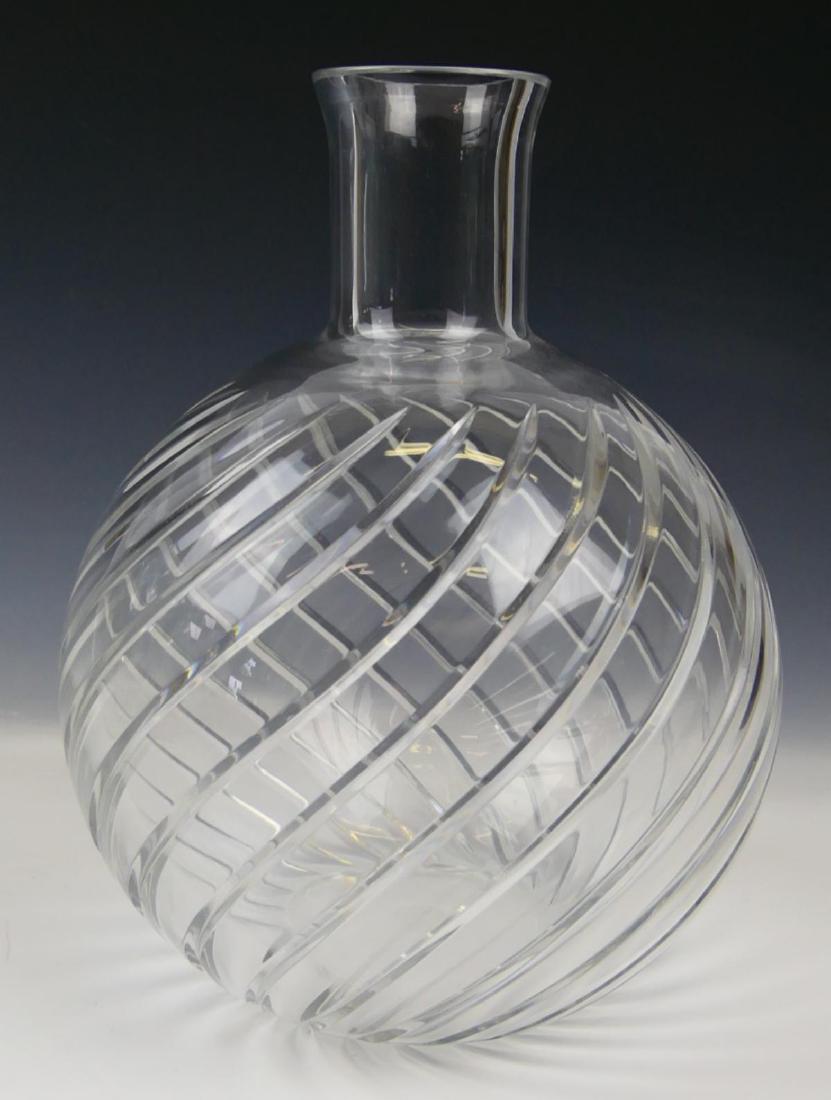 BACCARAT FRANCE CRYSTAL SWIRL BOTTLE / VASE (1 of 4)