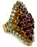 14K YELLOW GOLD RUBY & DIAMOND WIDE RING Sz8.5