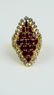 14K YELLOW GOLD RUBY & DIAMOND WIDE RING Sz8.5 - 2