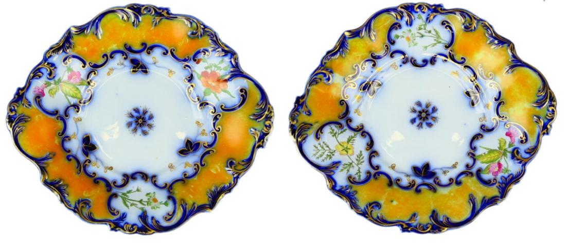 Pr ANTIQUE CONTINENTAL PORCELAIN HANDLED PLATES (1 of 4)