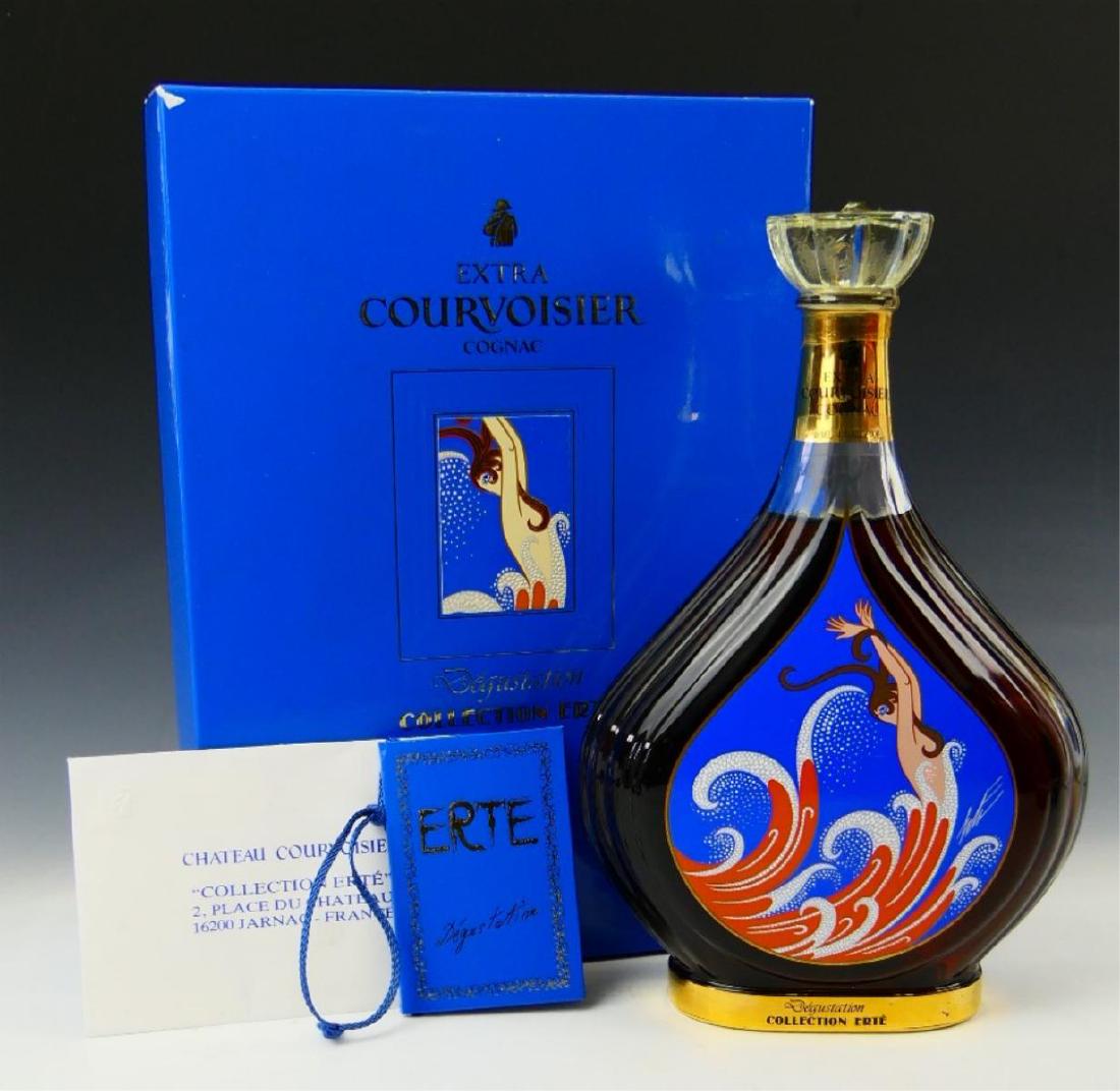 ERTE "DEGUSTATION" LIMITED EDITION COURVOISIER: ERTE "DEGUSTATION" LIMITED EDITION COURVOISIER 750 ml, box measures 11 1/2" length. Comes with cert.