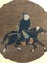 ANTIQUE CHINESE WARRIOR SCROLL OIL PAINTING - 2