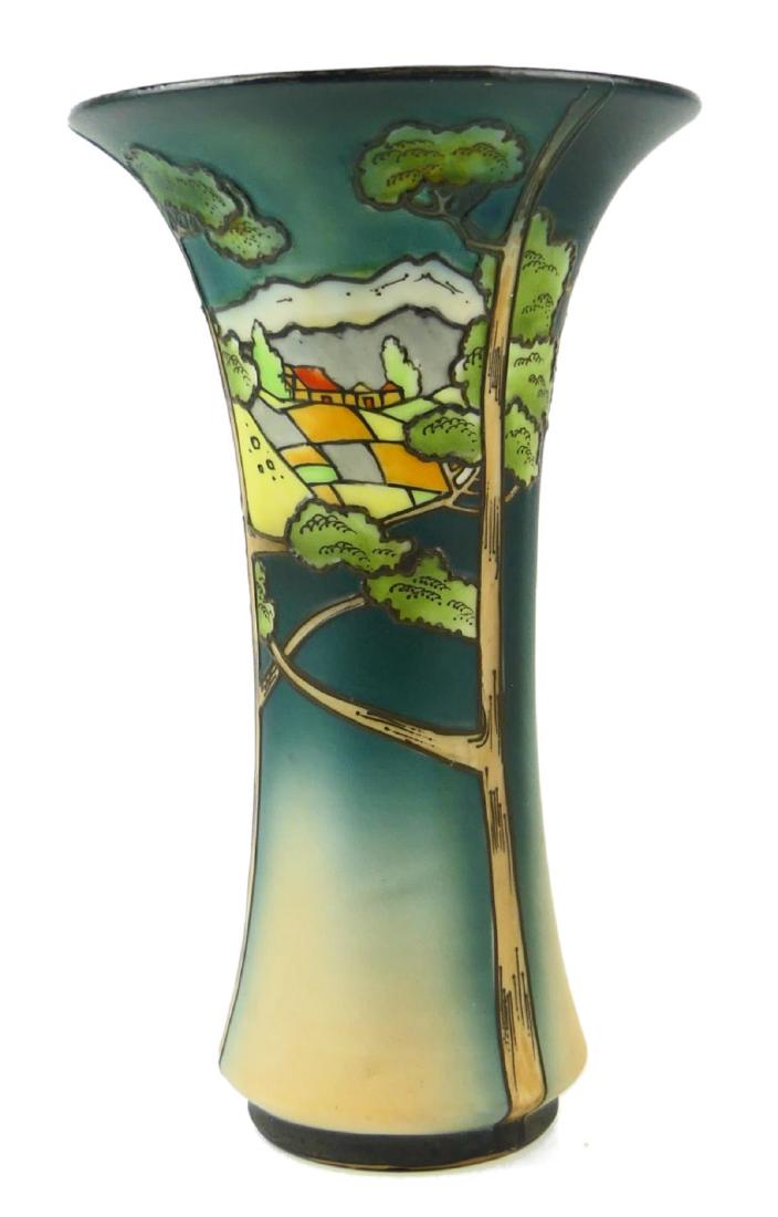 VINTAGE JAPANESE HAND PAINTED NIPPON VASE: VINTAGE JAPANESE HAND PAINTED NIPPON VASE, measures 9" height.