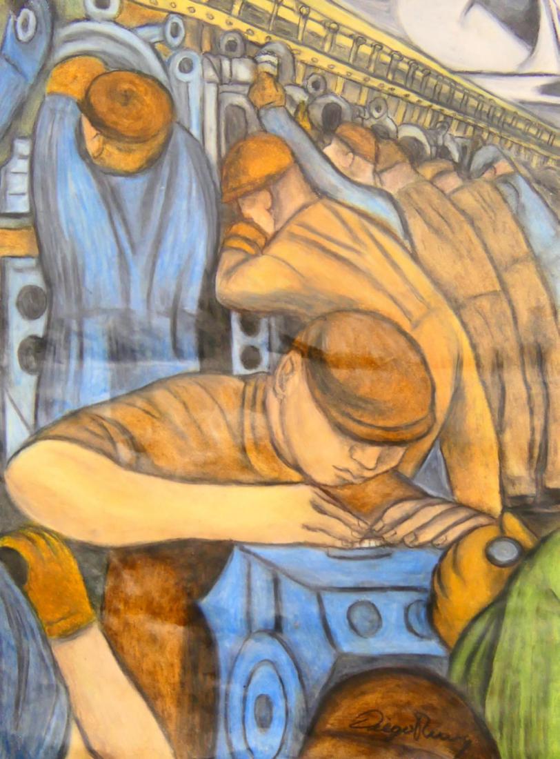 DIEGO RIVERA (MEXICO 1886-1957) STUDY OIL ON PAPER (1 of 7)