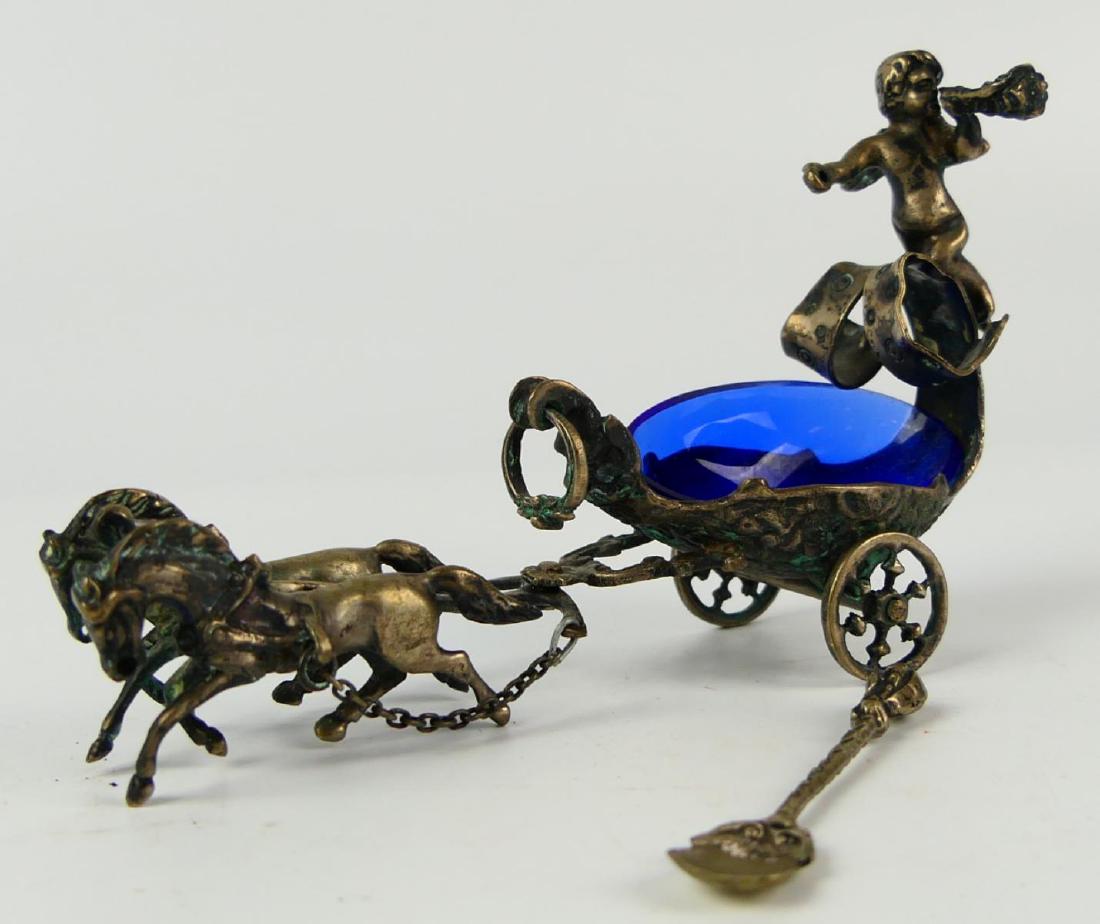 MARKED 800 SILVER EUROPEAN CHARIOT SALT (1 of 8)