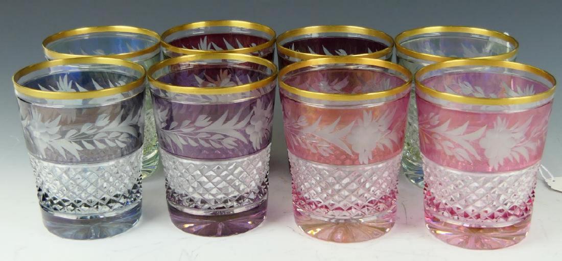 8 CONTINENTAL CUT TO CLEAR FLORAL TUMBLER GLASSES (1 of 3)
