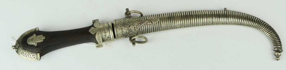 PERSIAN MUGHAL SILVER AND WOOD DAGGER: PERSIAN MUGHAL SILVER AND WOOD DAGGER , MEASURES 16" LENGTH