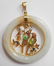 VINTAGE CHINESE 14K YG MULTI GEMSTONE PENDANT