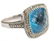 14K WHITE GOLD BLUE TOPAZ DIAMOND RING Sz 7.25