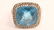 14K WHITE GOLD BLUE TOPAZ DIAMOND RING Sz 7.25 - 5