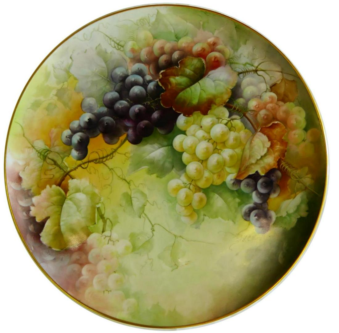 T&V LIMOGES GRAPES 16" CHARGER SIGNED WORRELL (1 of 5)