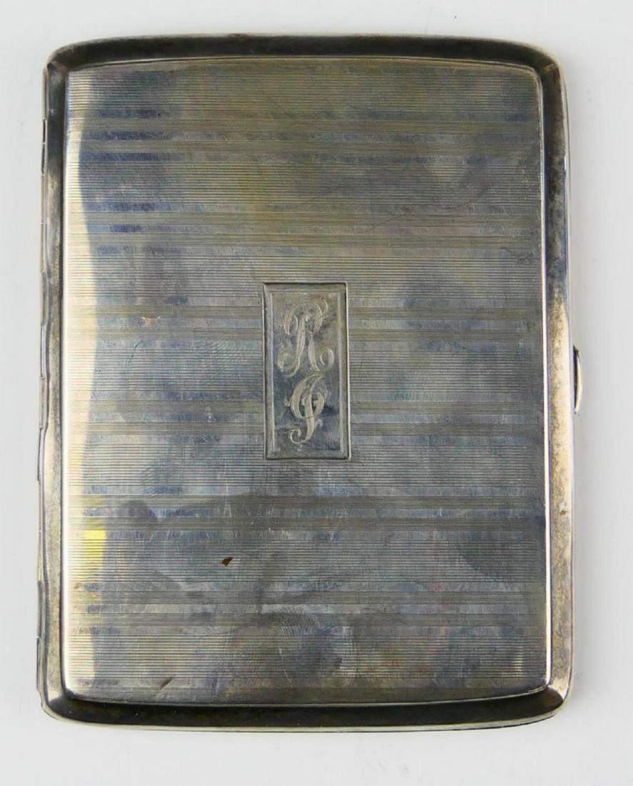 ANTIQUE STERLING SILVER HINGED CIGARETTE CASE (1 of 7)