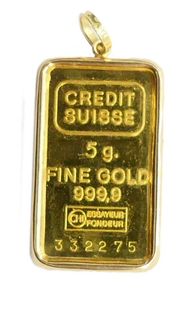 24KT YELLOW GOLD 3 GRAM NUGGET PENDANT (1 of 4)