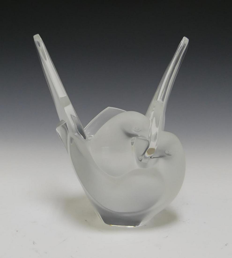 LALIQUE "SYLVIE" VASE WITH FLOWER FROG (1 of 4)