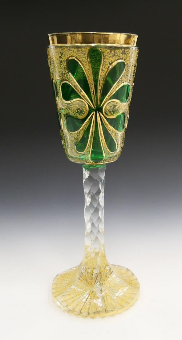 ANTIQUE FINE LARGE  MOSER CRYSTAL ENAMELED CHALICE (1 of 9)