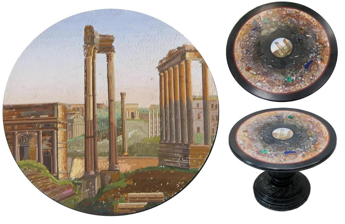 ANTIQUE 19TH C. ITALIAN MICROMOSAIC TABLE TOP (1 of 12)