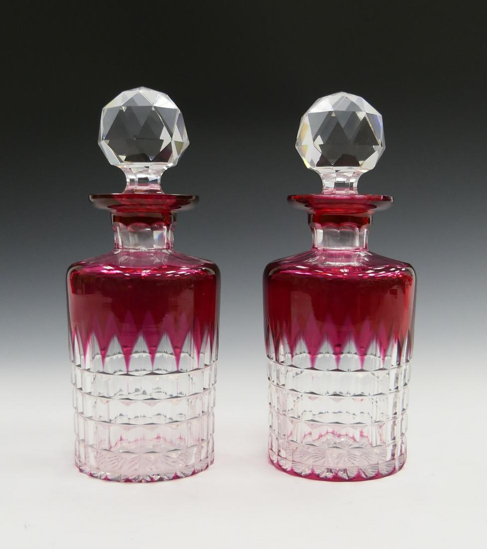 PAIR BACCARAT UNSIGNED CUT CRYSTAL PERFUME BOTTLES (1 of 6)